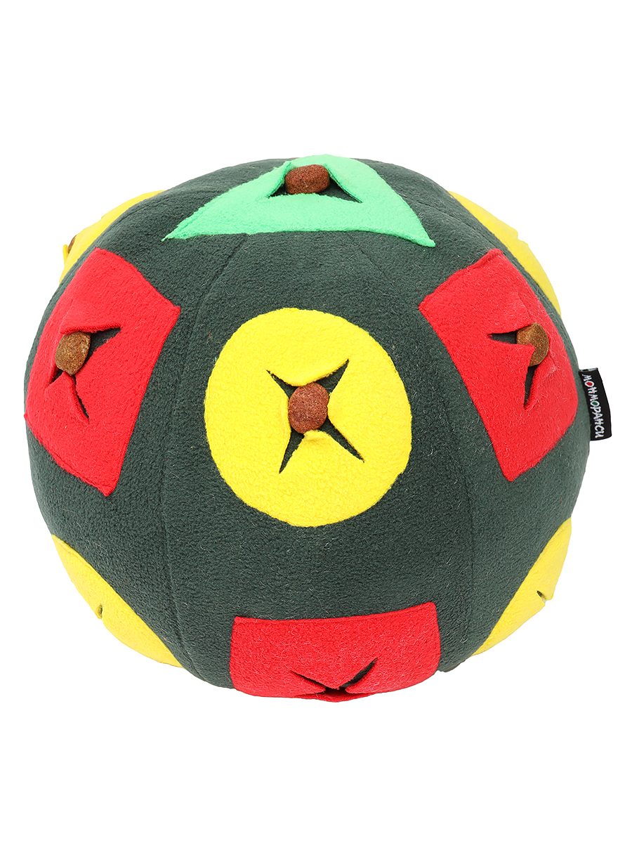 фото Игрушка для собак "развивающий мяч", темно -зеленый, 22см монморанси