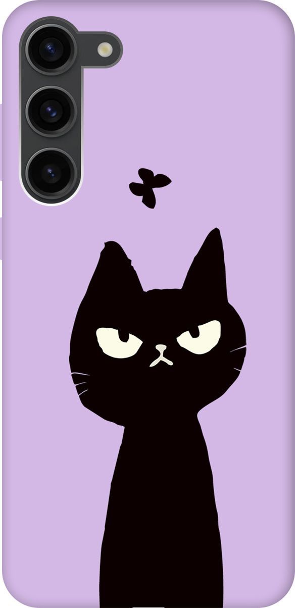 

Чехол на Samsung Galaxy S23+ "Disgruntled Cat" сиреневый, Фиолетовый;черный, 158410