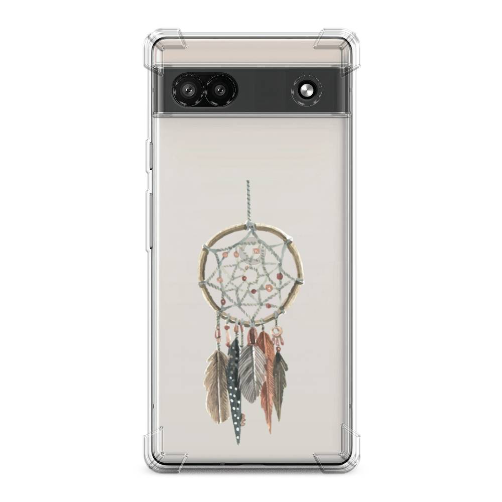

Чехол Awog на Google Pixel 6A "Ловец снов с перьями", Коричневый;зеленый, 271151-1