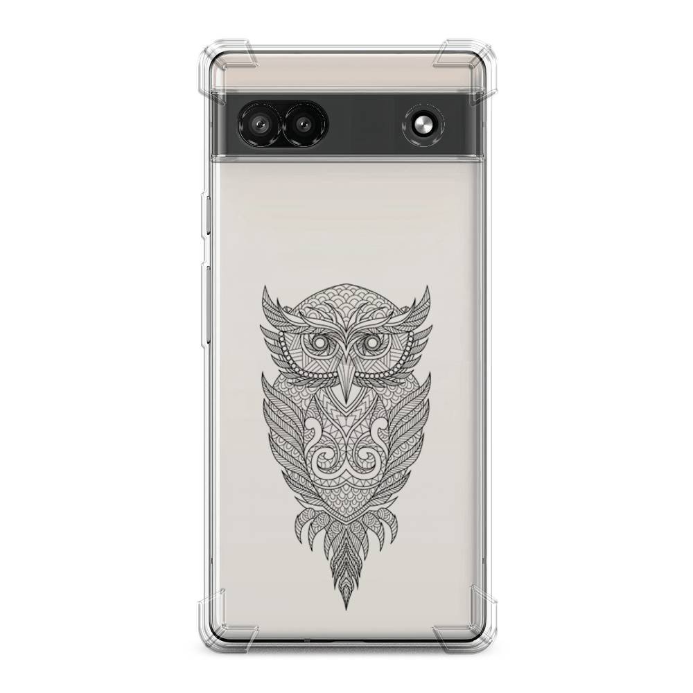 

Чехол Awog на Google Pixel 6A "Филин графика", Черный, 271151-1
