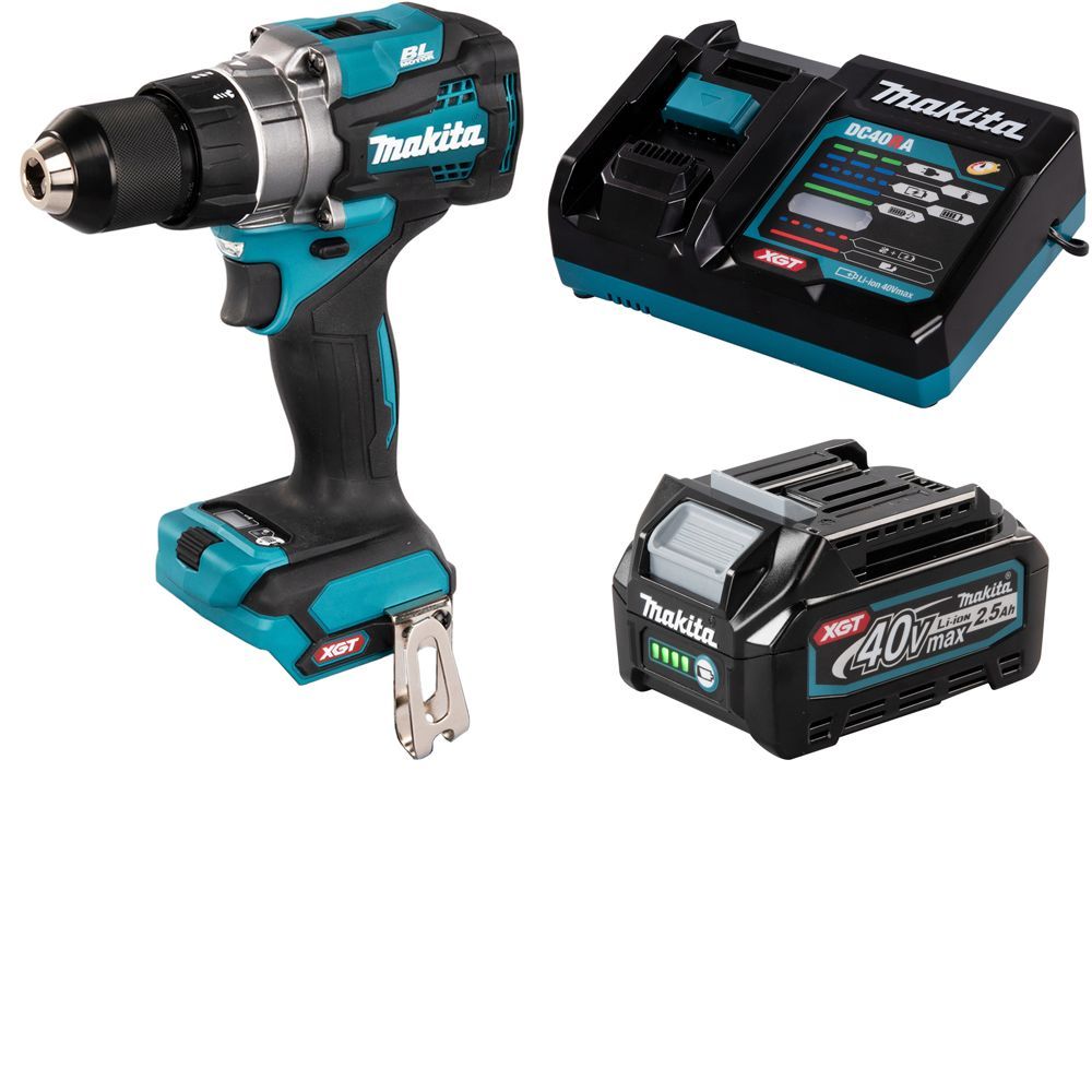 фото Дрель-шуруповерт аккумуляторная makita df001gd101 140нм xgt 40в, 1х2,5ач, з/у