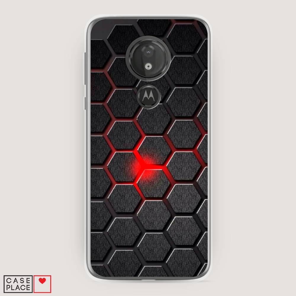 

Чехол на Motorola Moto G7 Power "Соты красные", Красный;черный;серый, 241350-3