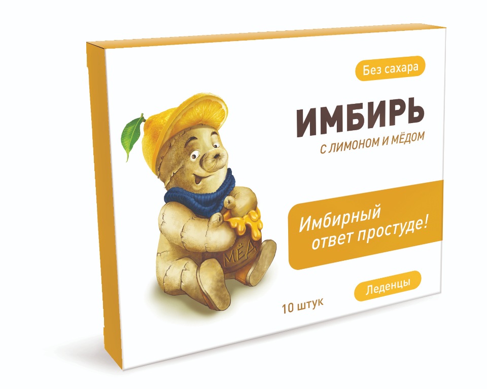 Леденцы Имбирь с лимоном и медом BIONATIONAL без сахара 3,25г 10 шт.