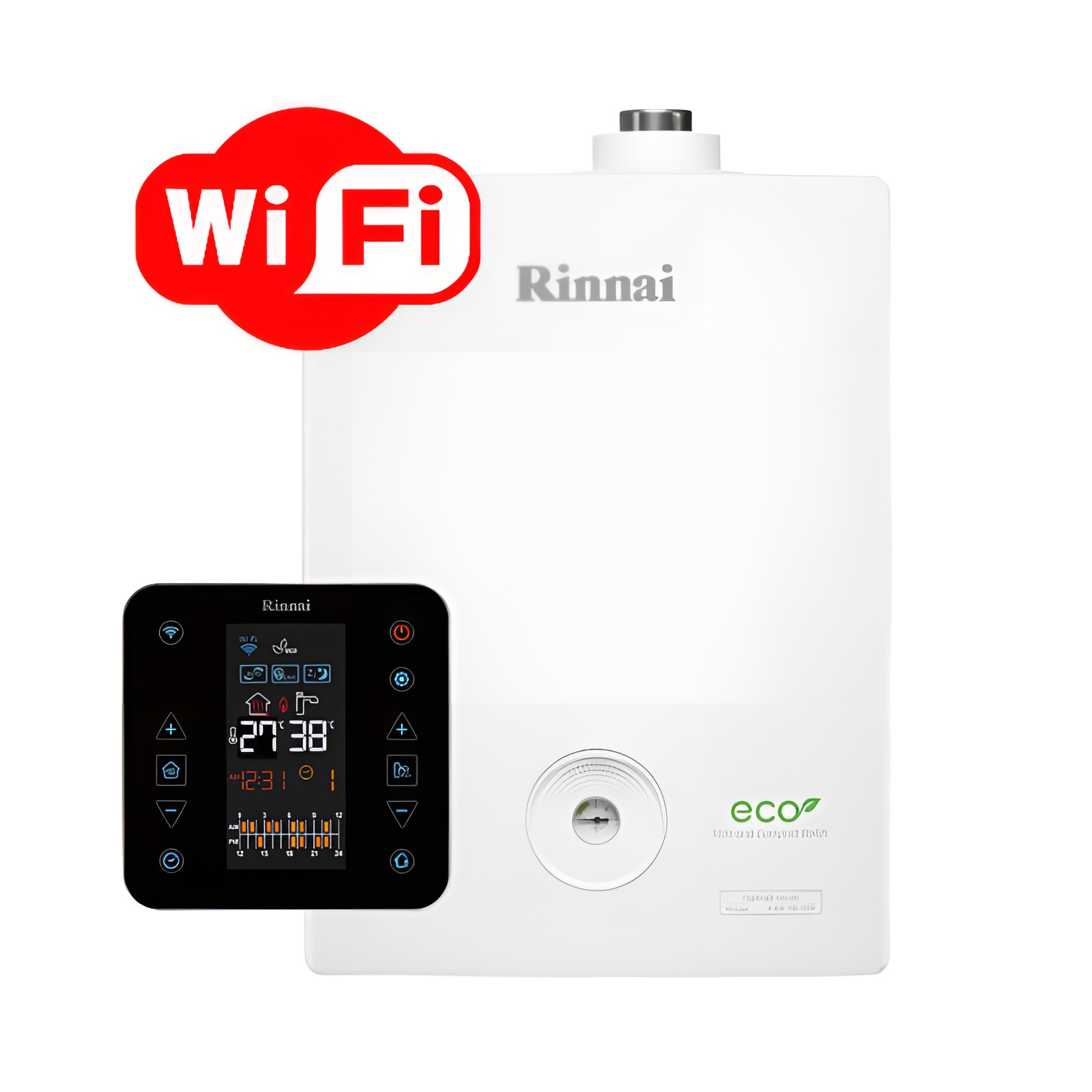 фото Газовый двухконтурный котел rinnai br-u42 с wi fi контроллером