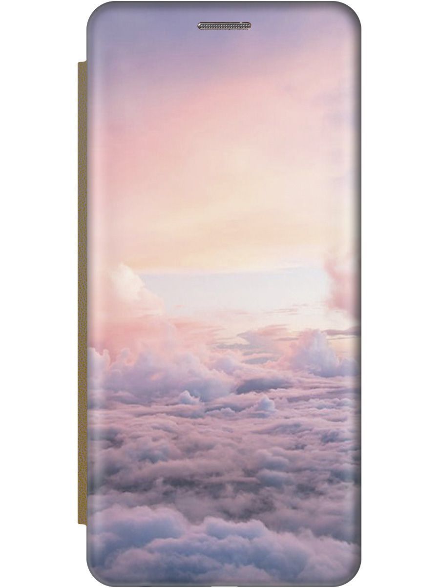 

Чехол на Samsung Galaxy S23+ c принтом "Высоко над облаками" золотистый, Фиолетовый;розовый, 158407