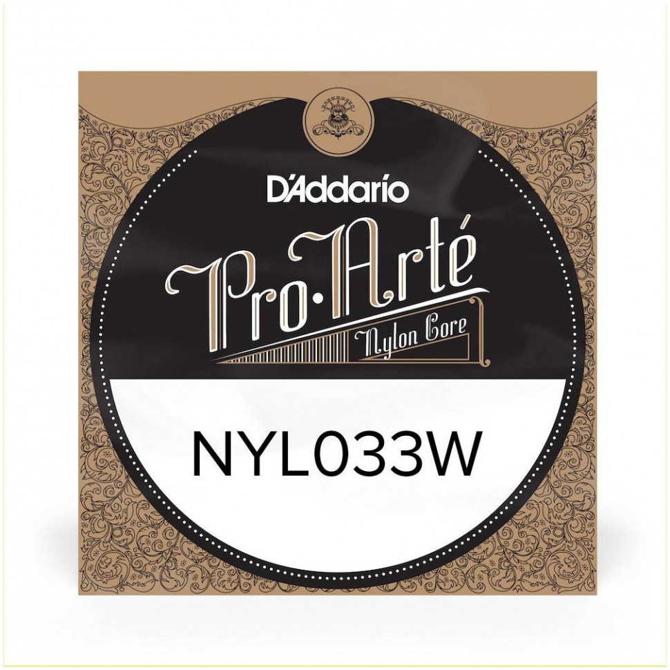 

Одиночная струна для классической гитары D'ADDARIO NYL033W калибр 33, обмотка серебро, D'ADDARIO NYL033W