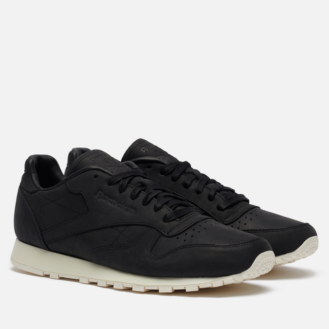 фото Кроссовки унисекс reebok classic leather lux pw черные 43 eu