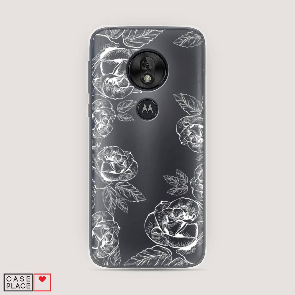 

Чехол на Motorola Moto G7 Play "Розы графика", Черный;серый, 241250-2