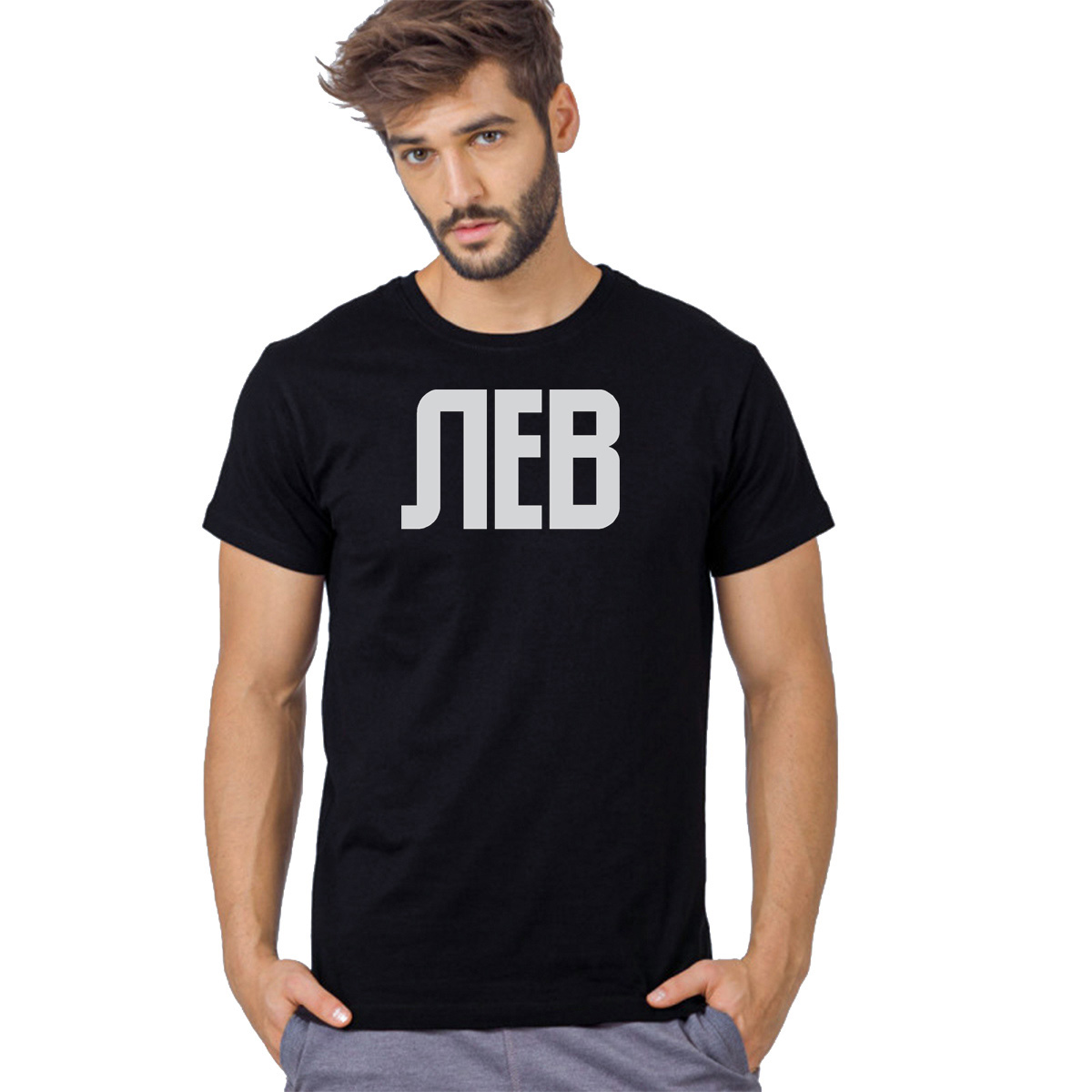 

Футболка черная CoolPodarok С именем Лев, K0501185