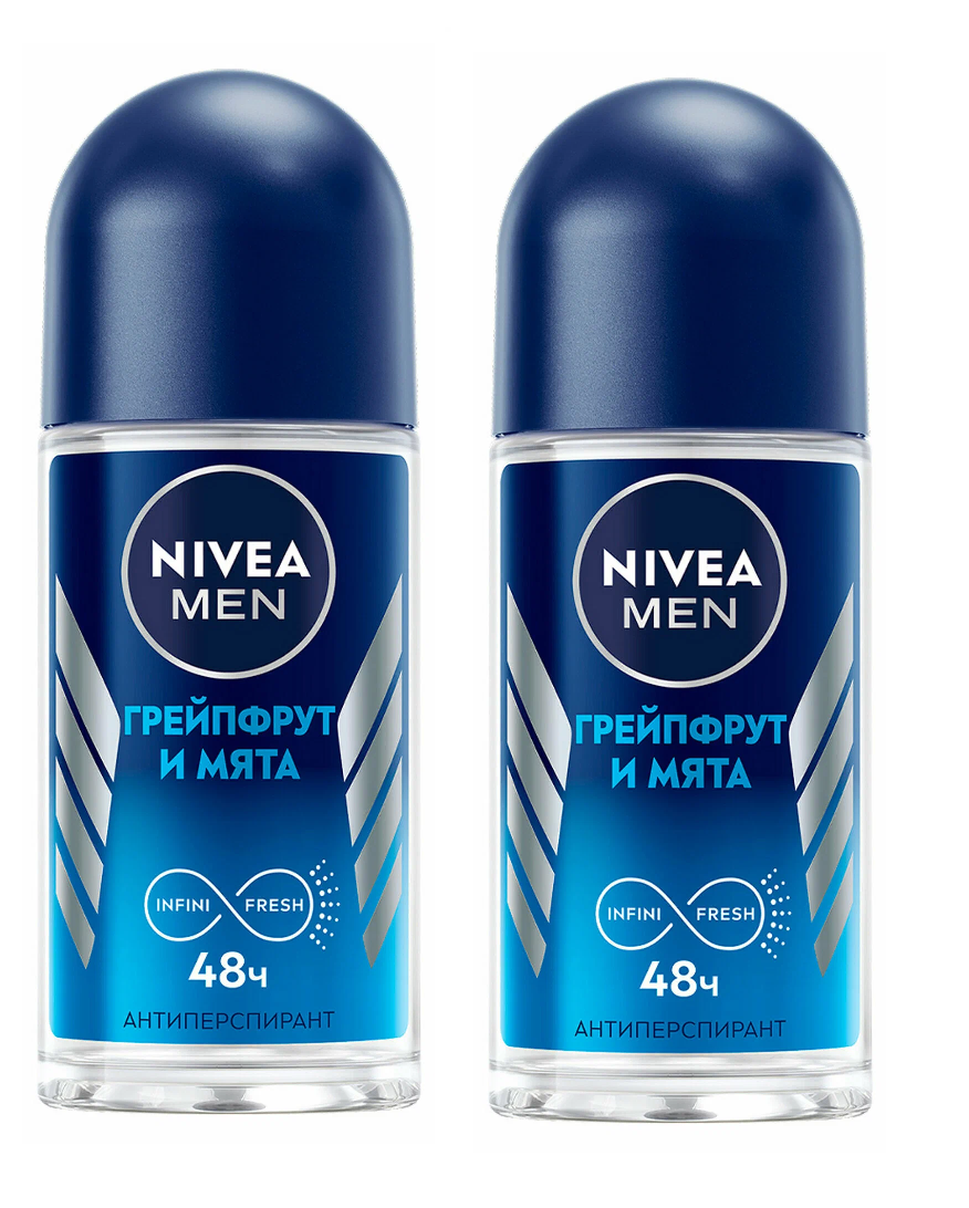 

Дезодорант Nivea шариковый For Men Грейпфрут и мята, 50мл х 2 шт