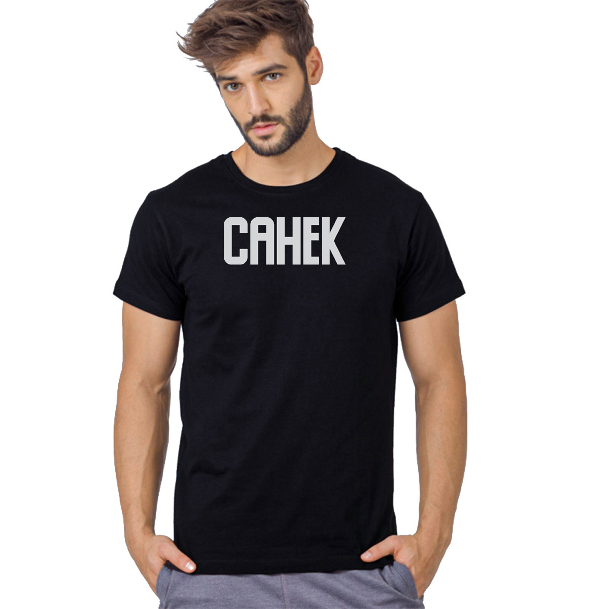 

Футболка черная CoolPodarok С именем Санек, K0501177