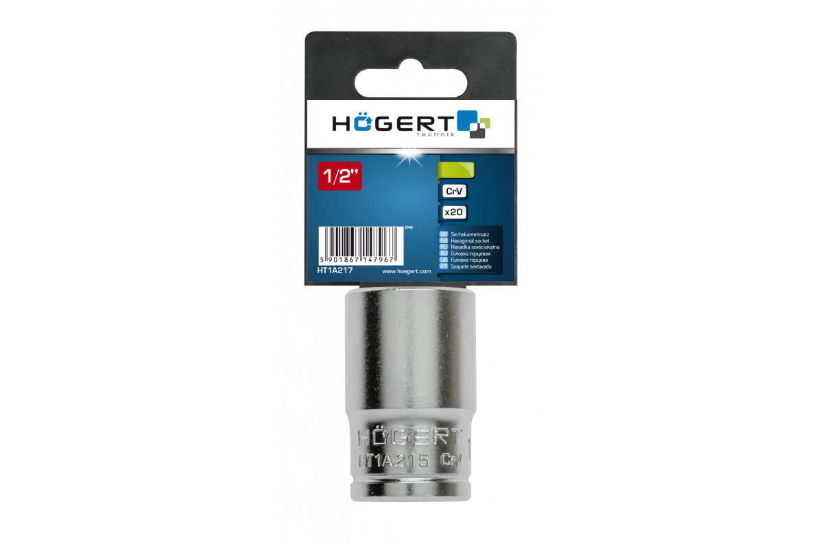 

Торцевая головка шестигранная 1/2", 15 мм, сталь CrV, DIN 3124, HT1A208-236