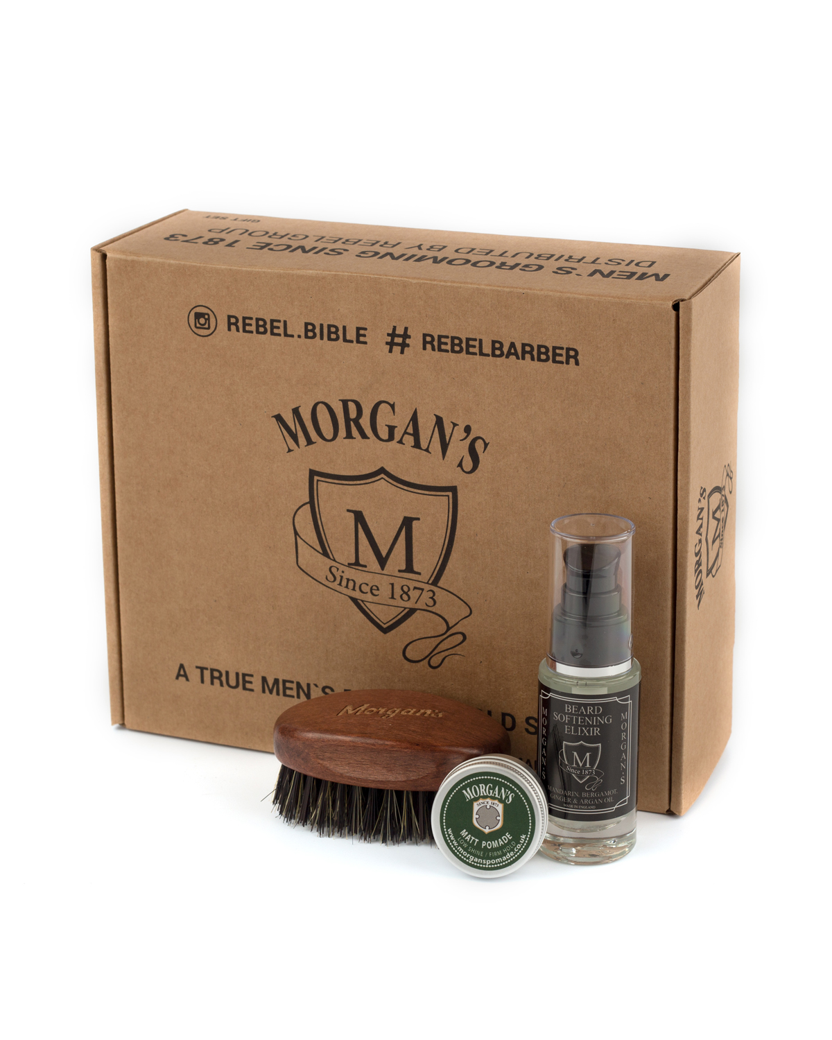 Подарочный набор Morgans эликсир щетка для бороды и усов помада для укладки дикие лебеди