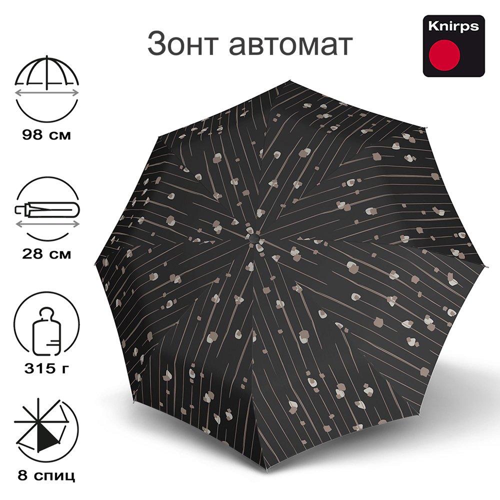 

Зонт женский Knirps T.200 / 2024 pencil black, T.200 / 2024