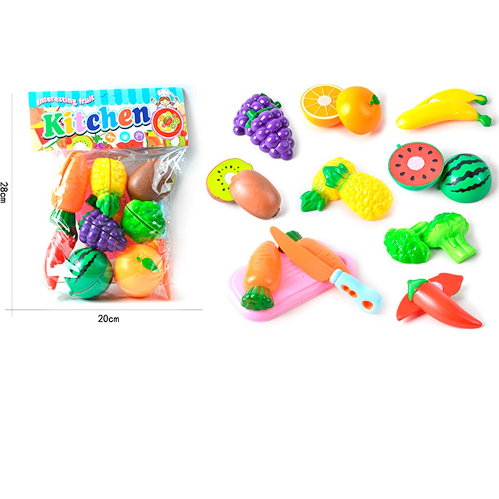 Набор продуктов игрушечный Tongde C125 на липучках Овощи и Фрукты