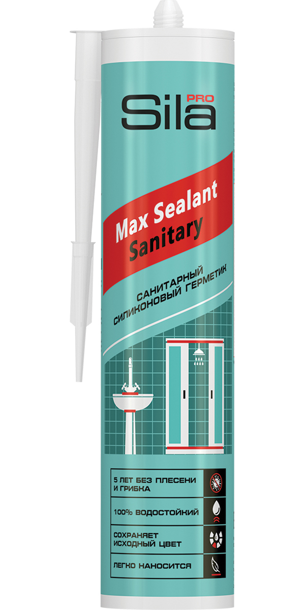 фото Герметик sila pro max sealant силиконовый, санитарный, бесцветный, 280 мл