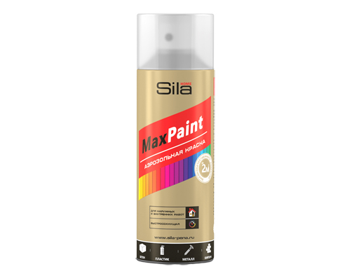 фото Sila home max paint, краска аэрозольная, универс.,лак глянцевый, 520мл silp008