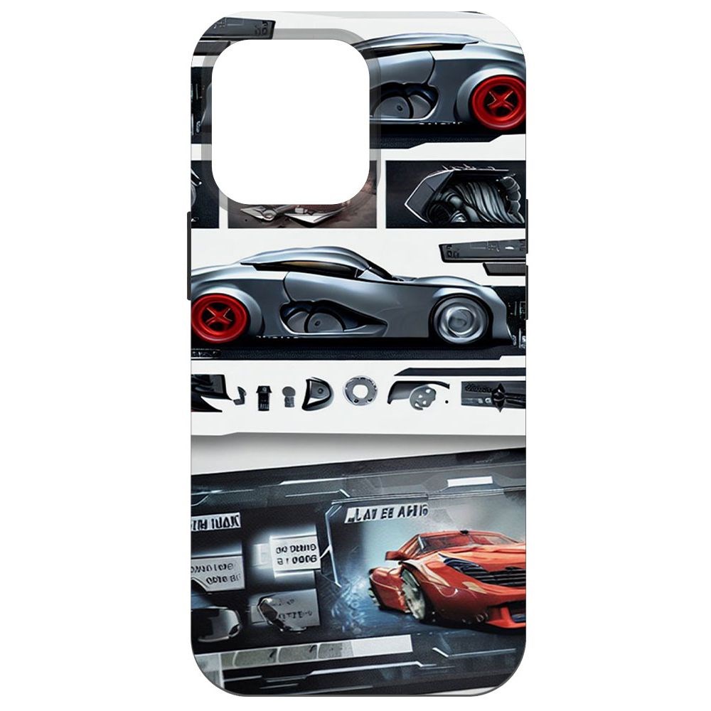 

Чехол-накладка Софт Гаражный постер для iPhone 14 Pro Max, Черный