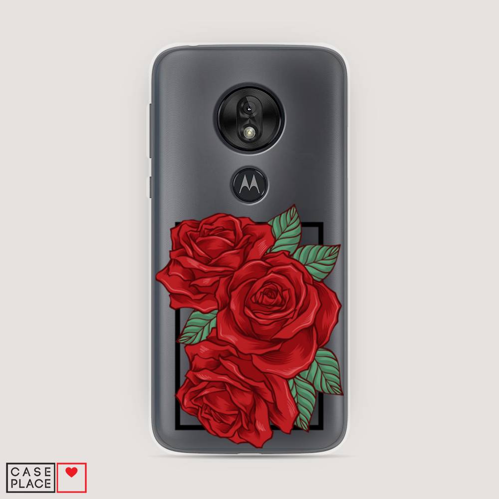 

Чехол на Motorola Moto G7 Play "Три алые розы", Красный, 241250-2