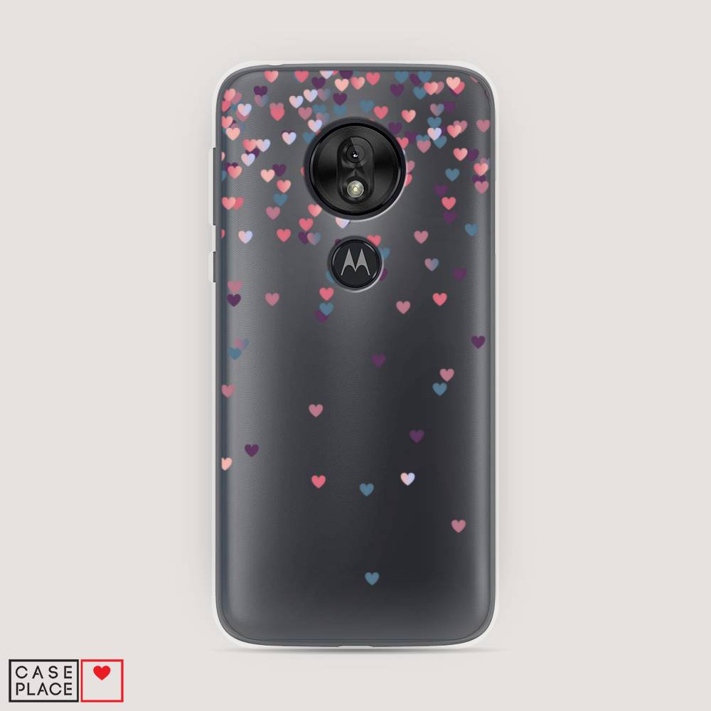 

Чехол на Motorola Moto G7 Play "Посыпка сердечки", Розовый;фиолетовый, 241250-3