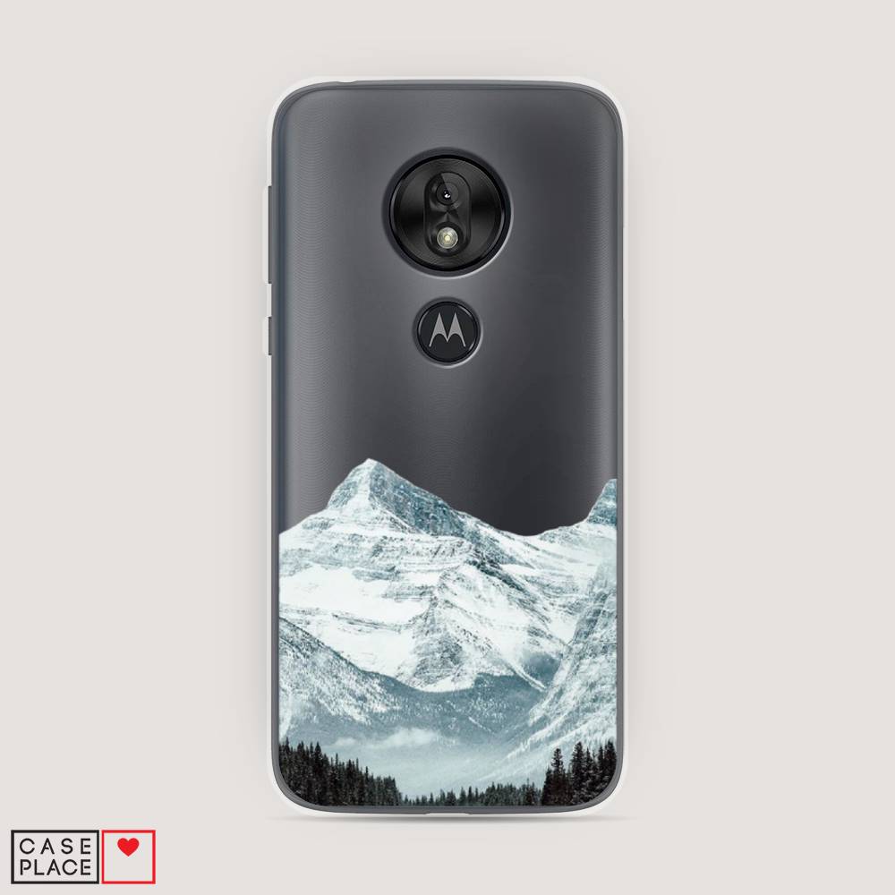 

Чехол на Motorola Moto G7 Play "Горы арт 1", Белый;зеленый, 241250-2