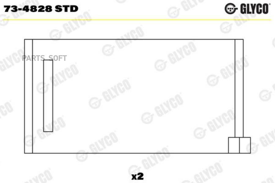 

GLYCO 734828STD Вкладыши распредвала ДВС (на 1 шейку)