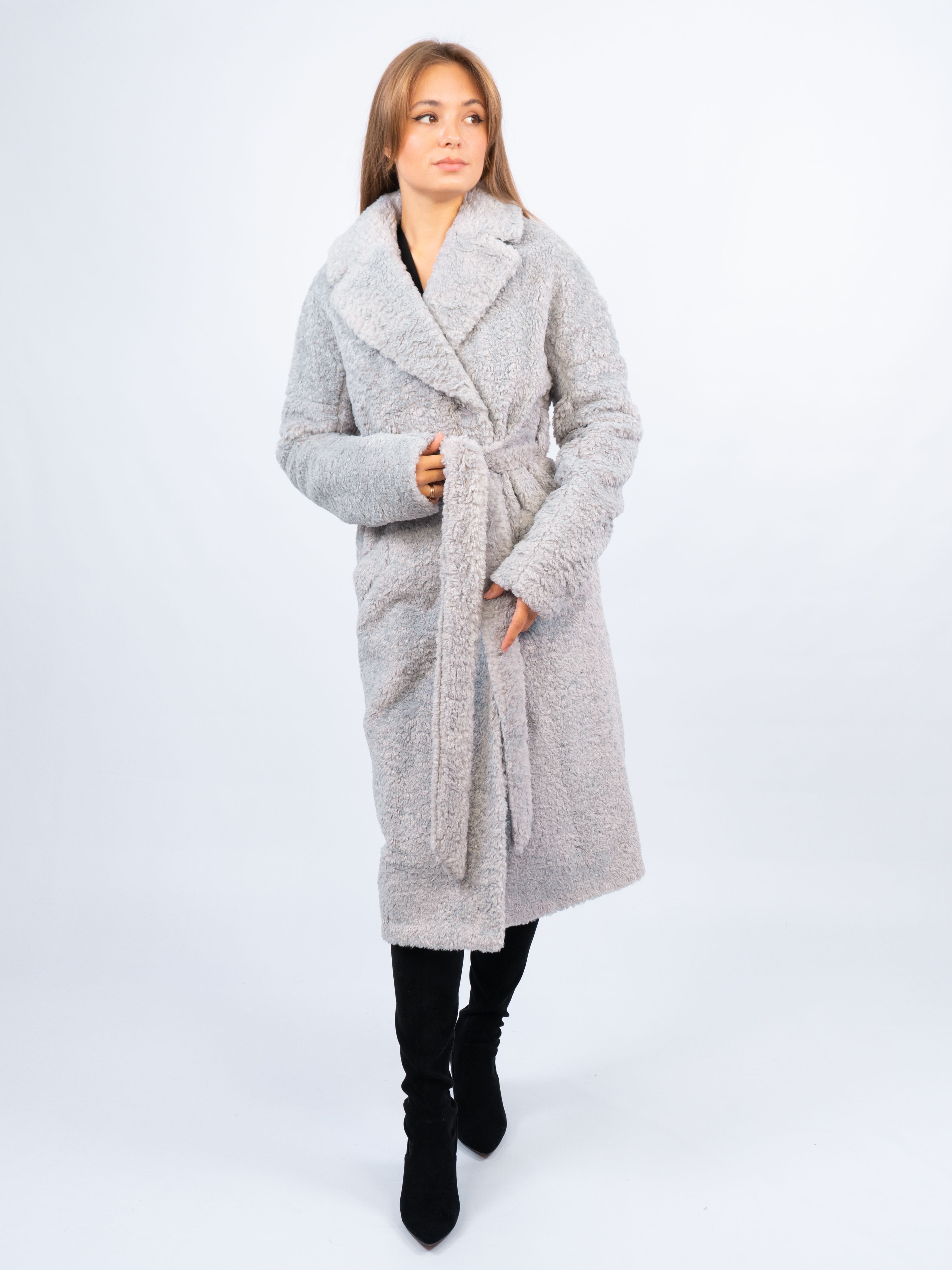 

Пальто женское 365 clothes KR-227N серое 42 RU, Серый, KR-227N