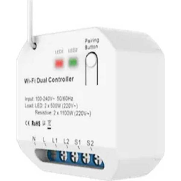 фото Умное реле gritt core 2.0 в подрозетник 2 линии 433 + wifi 32102 gritt electric