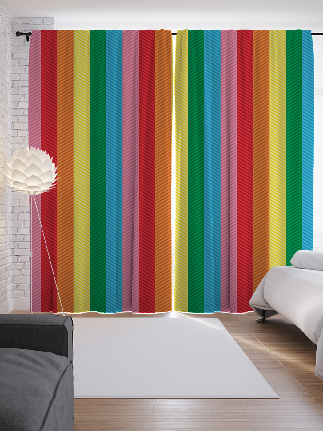 

Шторы JoyArty с фотопечатью "Рельефные полосы" из сатена, 290х265 см, Рельефные полосы