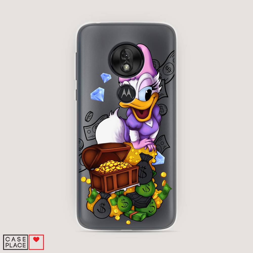 

Чехол на Motorola Moto G7 Play "Rich Daisy Duck", Коричневый;белый;фиолетовый, 241250-6