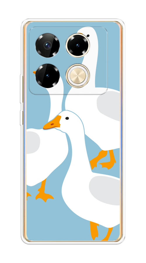 

Чехол на Infinix Note 40 Pro "Гусиное трио", Голубой;белый;серый;желтый, 3105750-1