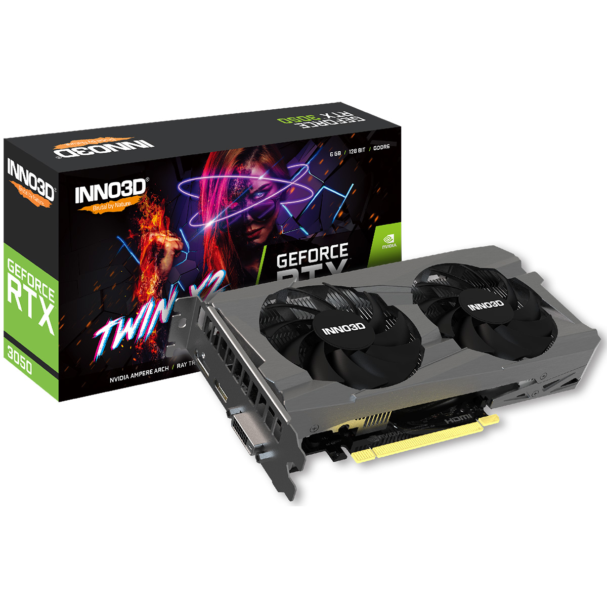 

Видеокарта INNO3D NVIDIA RTX 3050 TWIN X2 6GB (N30502-06D6-1711VA60.), RTX 3050 TWIN X2 6GB