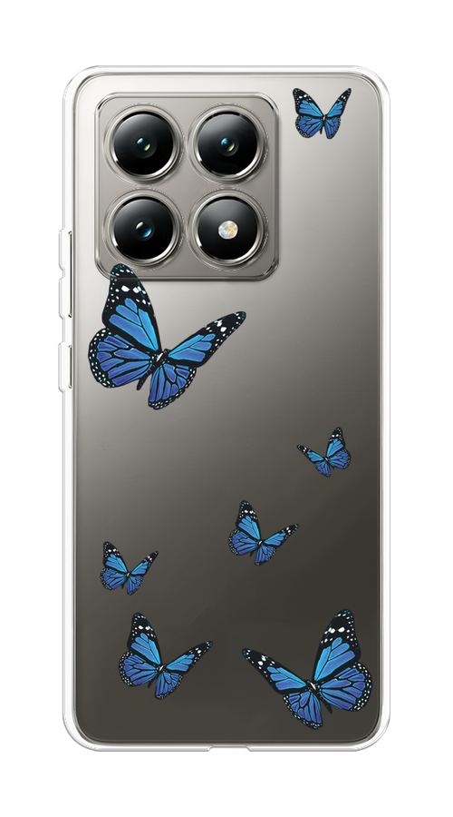 

Чехол на Xiaomi 14T "Blue butterflies", Синий;черный, 322850-1