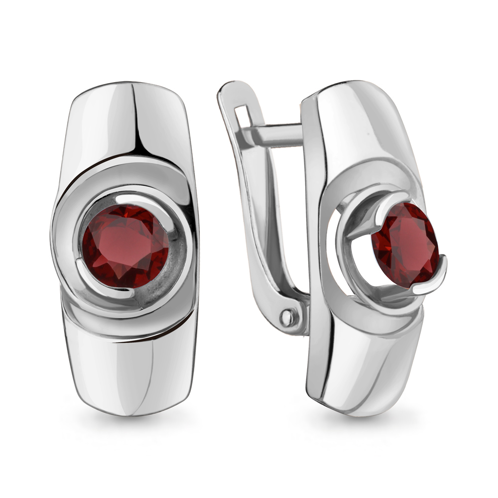 

Серьги из серебра с гранатом Aquamarine 4759903, 4759903_925_р