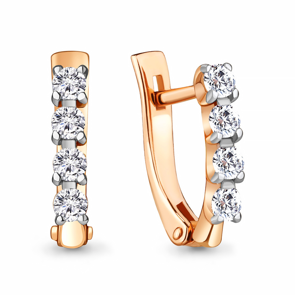 

Серьги из красного золота с бриллиантом Aquamarine 942831к, 942831к_585_кз