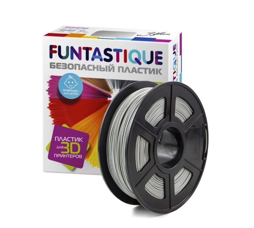 Пластик в катушке Funtastique (PETG,1.75 мм,1 кг), серый