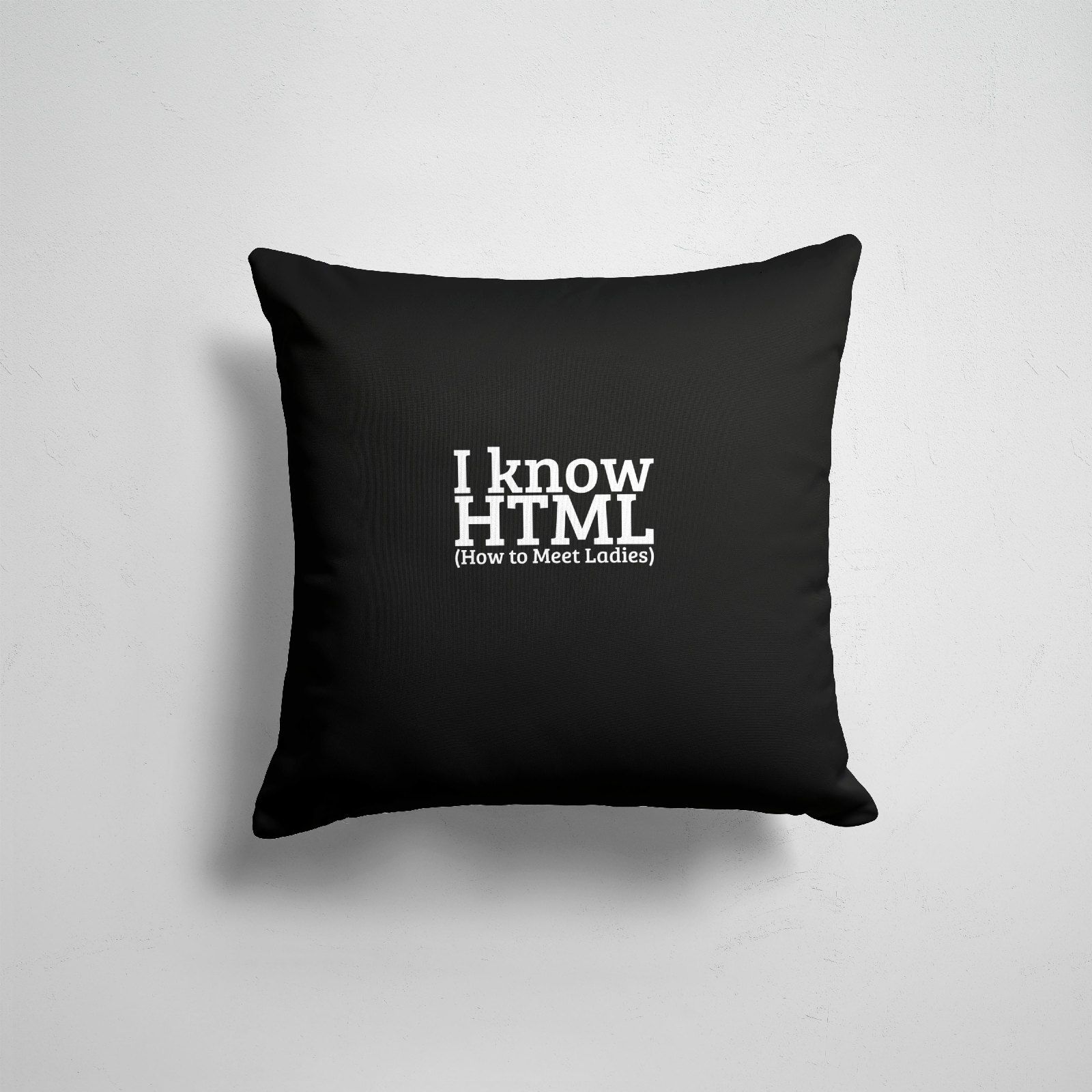 

Подушка декоративная 45х45см Мемы I know HTML, Разноцветный