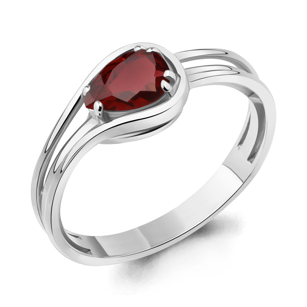 

Кольцо из серебра с гранатом р., Aquamarine 6960703, 6960703_925_р