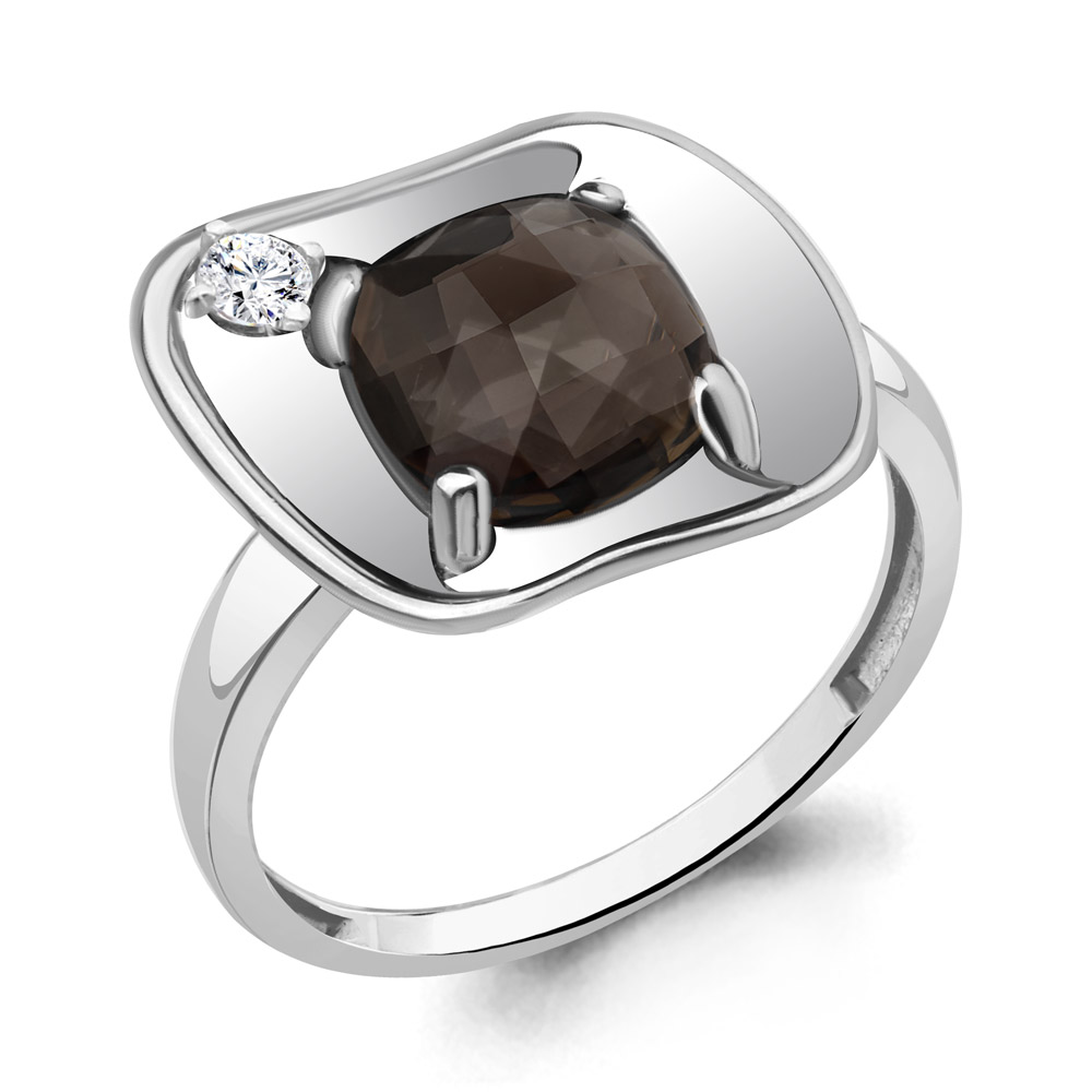 

Кольцо из серебра с кварцем/фианитом р. Aquamarine 6944801А, 6944801А_925_р