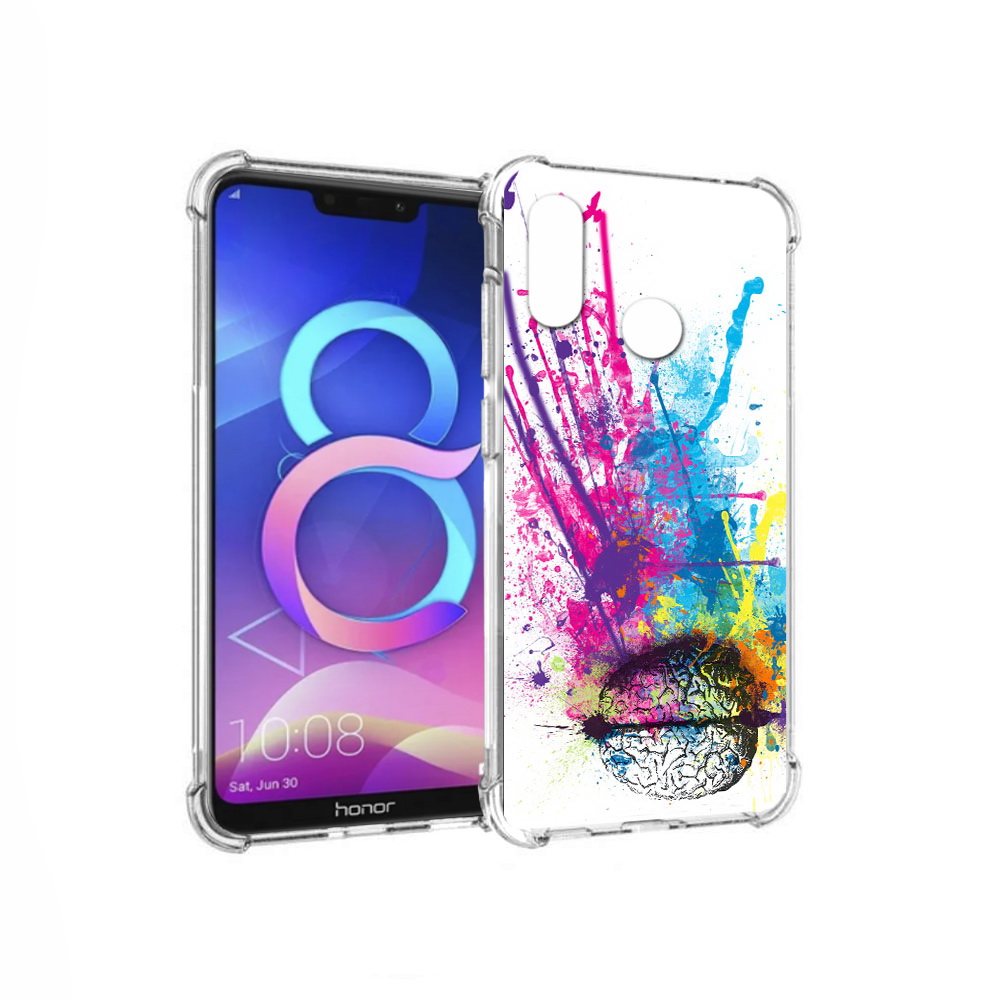 

Чехол MyPads Tocco для Honor 8C яркий красочный мозг (PT121522.29.710), Прозрачный, Tocco