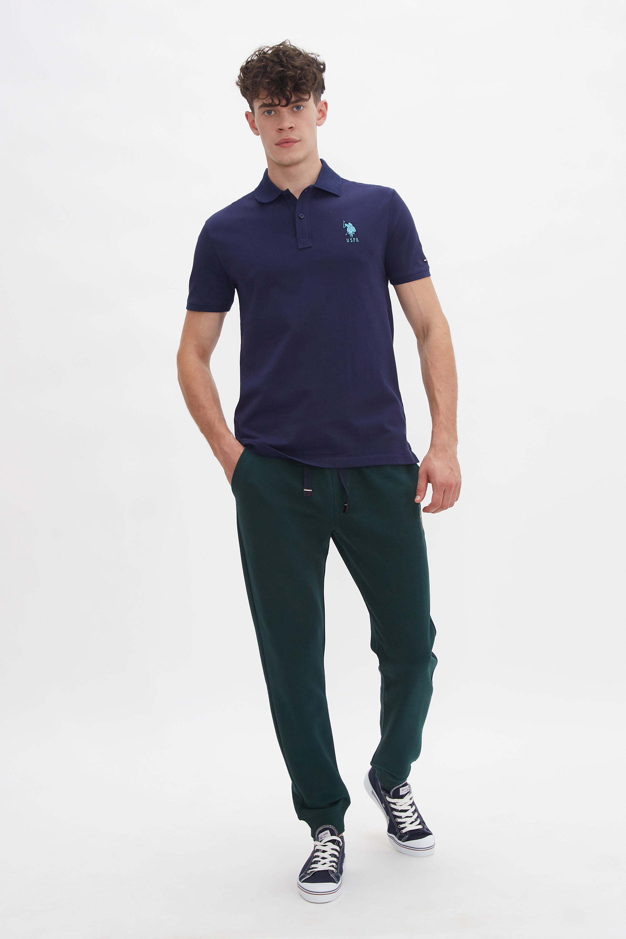 Спортивные брюки мужские U.S. POLO Assn. G081SZ0OP0R-HEROLDSK20 зеленые S