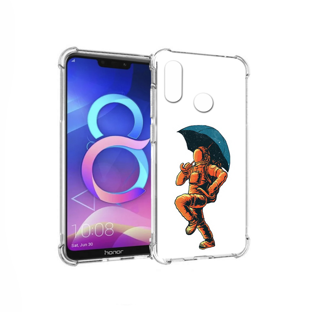 

Чехол MyPads Tocco для Honor 8C шагающий космонавт с зонтом (PT121522.29.695), Прозрачный, Tocco
