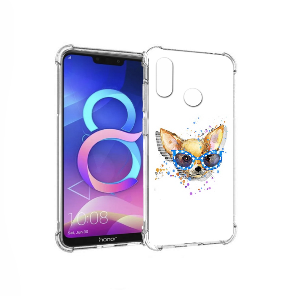 

Чехол MyPads Tocco для Honor 8C чихуа-хуа в очках (PT121522.29.691), Прозрачный, Tocco