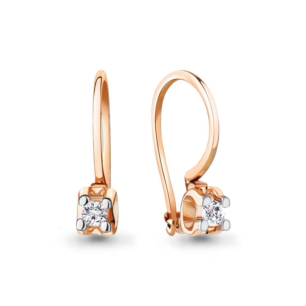 

Серьги из красного золота с бриллиантом Aquamarine 942735к, 942735к_585_кз