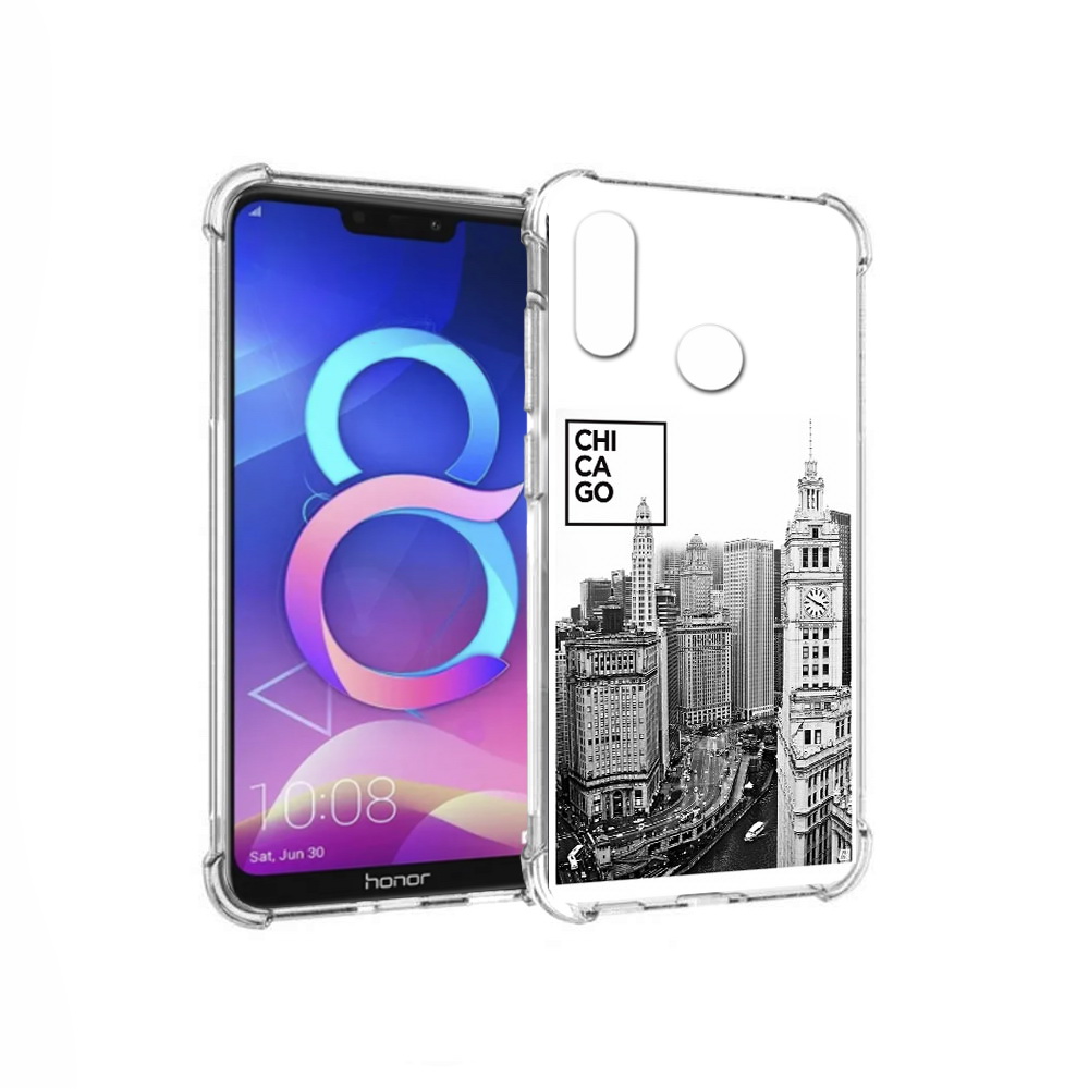

Чехол MyPads Tocco для Honor 8C черно белый чикаго (PT121522.29.689), Прозрачный, Tocco