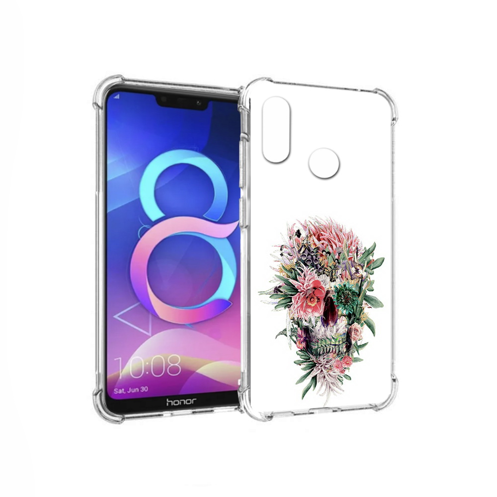 

Чехол MyPads Tocco для Honor 8C череп из цветов (PT121522.29.677), Прозрачный, Tocco