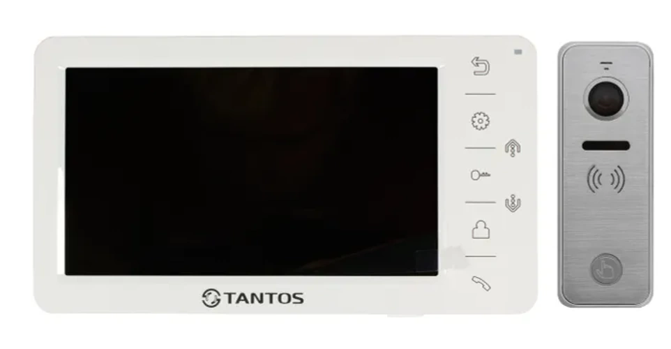 Комплект видеодомофона Tantos Amelie (белый) и iPanel 2+(Metal)