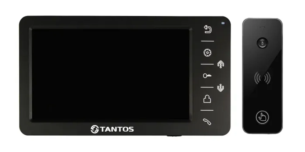 Комплект видеодомофона Tantos Amelie (черный) и iPanel 2+(черная)