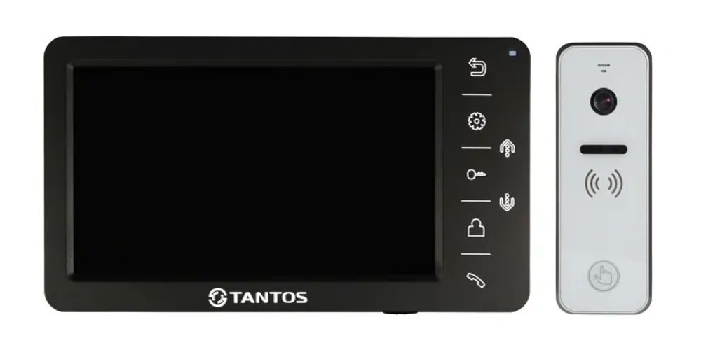Комплект видеодомофона Tantos Amelie (черный) и iPanel 2+(белая)