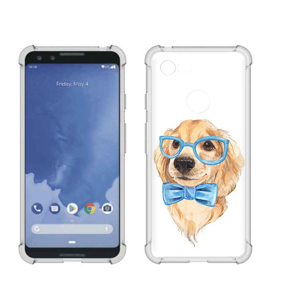 

Чехол MyPads Tocco для Google Pixel 3 Собака интеллигент, Прозрачный, Tocco